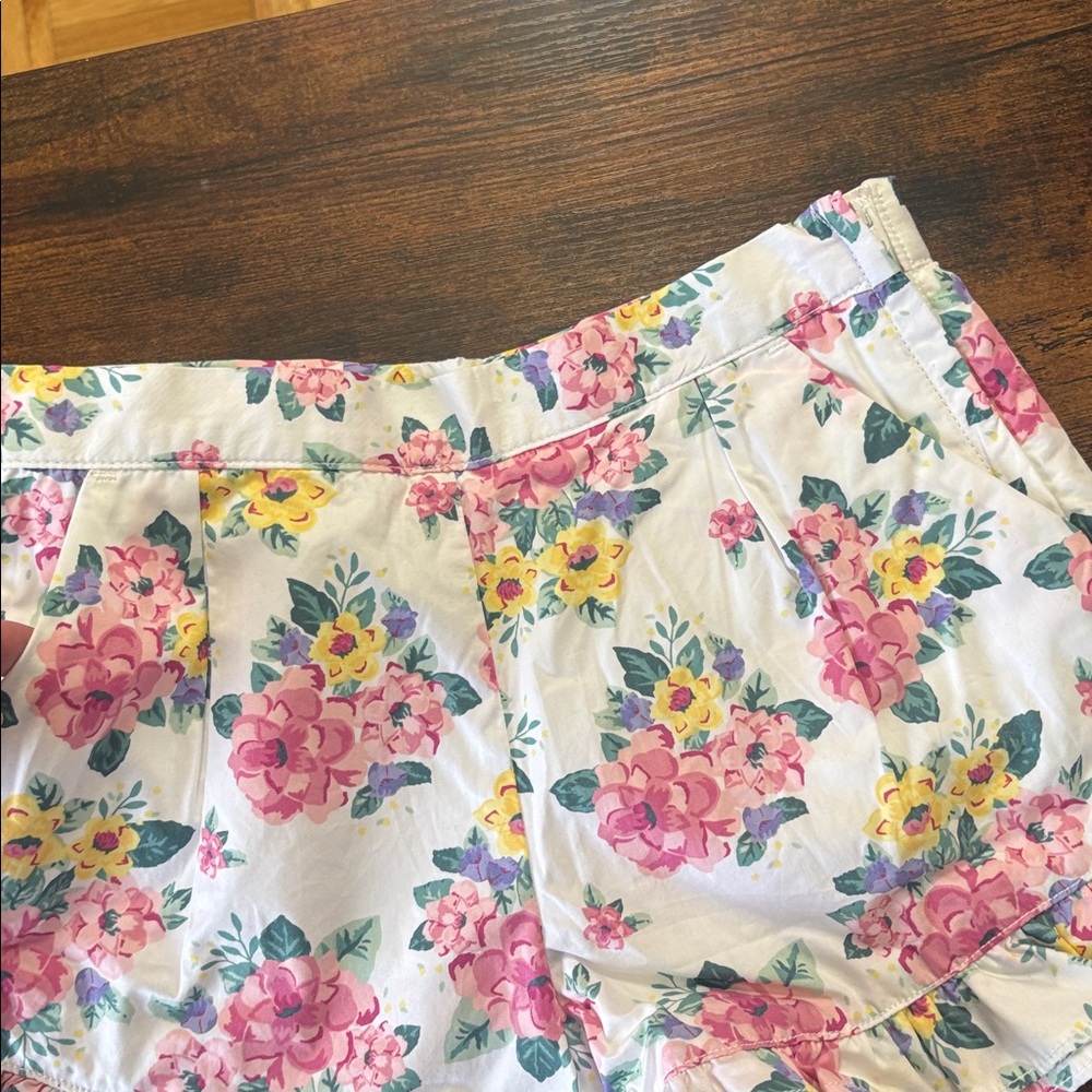 Janie and Jack Floral Shorts Ruffle Hem Size 10 Garden Party Spring - Picture 2 of 8